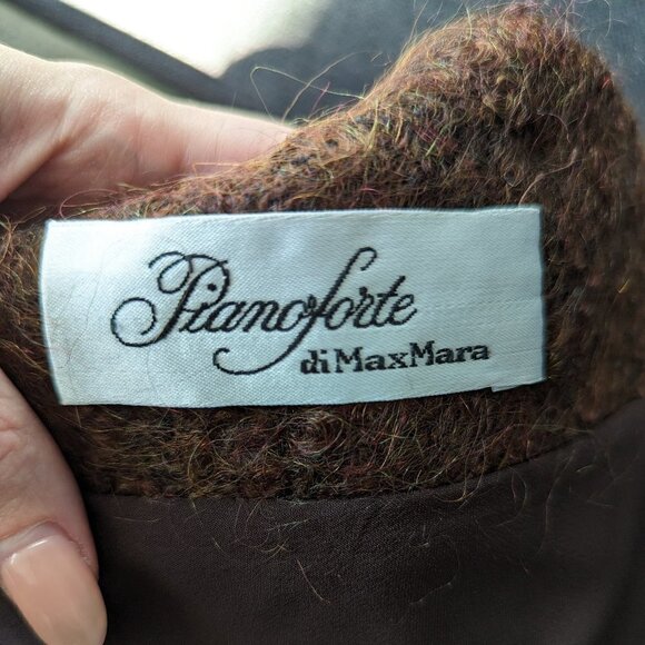 Vintage Pianoforte di Max Mara Brown Mohair and Wool Jacket with Gold Buttons - Picture 13 of 13